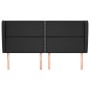 Cabecero con orejas cuero sintético negro 203x23x118/128 cm de , Cabeceros y pies de cama - Ref: Foro24-3117924, Precio: 110,...
