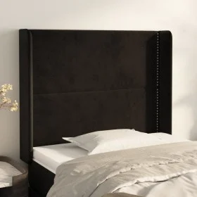 Cabecero con orejas de terciopelo negro 83x16x118/128 cm de , Cabeceros y pies de cama - Ref: Foro24-3119472, Precio: 64,83 €...