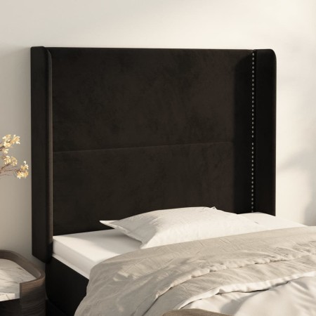 Cabecero con orejas de terciopelo negro 83x16x118/128 cm de , Cabeceros y pies de cama - Ref: Foro24-3119472, Precio: 65,61 €...
