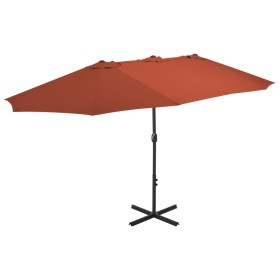 Sombrilla de jardín con palo de aluminio 460x270 cm terracota de vidaXL, Sombrillas - Ref: Foro24-44872, Precio: 177,23 €, De...