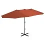 Sombrilla de jardín con palo de aluminio 460x270 cm terracota de vidaXL, Sombrillas - Ref: Foro24-44872, Precio: 162,41 €, De...