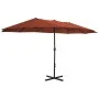 Sombrilla de jardín con palo de aluminio 460x270 cm terracota de vidaXL, Sombrillas - Ref: Foro24-44872, Precio: 162,41 €, De...