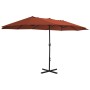 Sombrilla de jardín con palo de aluminio 460x270 cm terracota de vidaXL, Sombrillas - Ref: Foro24-44872, Precio: 177,23 €, De...