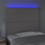 Cabecero con luces LED cuero sintético gris 100x5x118/128 cm de , Cabeceros y pies de cama - Ref: Foro24-3122372, Precio: 56,...