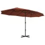Sombrilla de jardín con palo de aluminio 460x270 cm terracota de vidaXL, Sombrillas - Ref: Foro24-44872, Precio: 162,41 €, De...