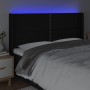 Cabecero con LED de tela negro 163x16x118/128 cm de , Cabeceros y pies de cama - Ref: Foro24-3123916, Precio: 106,58 €, Descu...