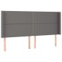 Cabecero con LED cuero sintético gris 203x16x118/128 cm de , Cabeceros y pies de cama - Ref: Foro24-3124020, Precio: 116,43 €...