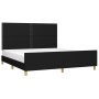 Estructura de cama con cabecero de tela negro 160x200 cm de , Camas y somieres - Ref: Foro24-3124986, Precio: 212,96 €, Descu...