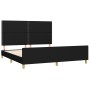 Estructura de cama con cabecero de tela negro 160x200 cm de , Camas y somieres - Ref: Foro24-3124986, Precio: 212,96 €, Descu...