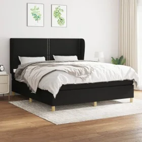 Box spring bed with black fabric mattress 160x200 cm by , Beds and slatted bases - Ref: Foro24-3128455, Price: 566,82 €, Disc...