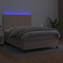 Cama box spring colchón LED cuero sintético capuchino 140x190cm de , Camas y somieres - Ref: Foro24-3135824, Precio: 497,94 €...