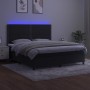 Cama box spring colchón y LED terciopelo negro 160x200 cm de , Camas y somieres - Ref: Foro24-3136073, Precio: 537,66 €, Desc...