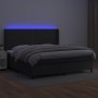 Cama box spring colchón y LED cuero sintético negro 200x200 cm de , Camas y somieres - Ref: Foro24-3139343, Precio: 682,91 €,...