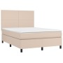 Cama box spring con colchón cuero sintético capuchino 140x190cm de , Camas y somieres - Ref: Foro24-3142724, Precio: 489,70 €...