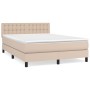 Cama box spring con colchón cuero sintético capuchino 140x190cm de , Camas y somieres - Ref: Foro24-3141124, Precio: 429,37 €...