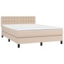 Cama box spring con colchón cuero sintético capuchino 140x190cm de , Camas y somieres - Ref: Foro24-3141124, Precio: 429,37 €...