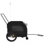 Remolque bicicleta para mascotas hierro tela Oxford negro gris de , Cochecitos para mascotas - Ref: Foro24-93860, Precio: 92,...