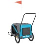 Remolque de bicicleta mascotas hierro tela Oxford azul gris de , Cochecitos para mascotas - Ref: Foro24-93904, Precio: 108,92...