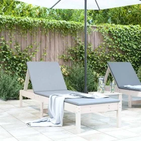 Tumbona de madera maciza de pino blanca 199,5x60x74 cm de , Tumbonas - Ref: Foro24-825067, Precio: 86,27 €, Descuento: %