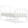 Estructura cama metal con cabecero y pie cama blanca 75x190 cm de , Camas y somieres - Ref: Foro24-373944, Precio: 71,17 €, D...