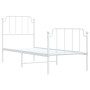 Estructura cama metal con cabecero y pie cama blanca 75x190 cm de , Camas y somieres - Ref: Foro24-373944, Precio: 71,17 €, D...