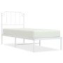 Estructura de cama de metal con cabecero blanco 80x200 cm de , Camas y somieres - Ref: Foro24-373927, Precio: 65,62 €, Descue...