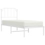 Estructura de cama de metal con cabecero blanco 80x200 cm de , Camas y somieres - Ref: Foro24-373927, Precio: 65,62 €, Descue...