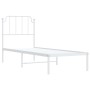 Estructura de cama de metal con cabecero blanco 80x200 cm de , Camas y somieres - Ref: Foro24-373927, Precio: 65,62 €, Descue...
