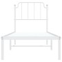 Estructura de cama de metal con cabecero blanco 80x200 cm de , Camas y somieres - Ref: Foro24-373927, Precio: 65,62 €, Descue...