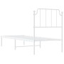Estructura de cama de metal con cabecero blanco 80x200 cm de , Camas y somieres - Ref: Foro24-373927, Precio: 65,62 €, Descue...