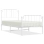 Estructura cama metal con cabecero y pie cama blanca 90x190 cm de , Camas y somieres - Ref: Foro24-373946, Precio: 73,92 €, D...