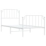 Estructura cama metal con cabecero y pie cama blanca 90x190 cm de , Camas y somieres - Ref: Foro24-373946, Precio: 73,92 €, D...