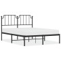 Estructura de cama con cabecero metal negro 140x200 cm de , Camas y somieres - Ref: Foro24-373888, Precio: 94,10 €, Descuento: %