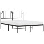 Estructura de cama con cabecero metal negro 140x200 cm de , Camas y somieres - Ref: Foro24-373888, Precio: 94,10 €, Descuento: %