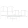 Estructura cama metal con cabecero y estribo blanco 120x200 cm de , Camas y somieres - Ref: Foro24-373952, Precio: 90,15 €, D...