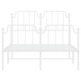 Estructura cama metal con cabecero y estribo blanco 120x200 cm de , Camas y somieres - Ref: Foro24-373952, Precio: 90,15 €, D...