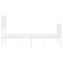 Estructura cama metal con cabecero y estribo blanco 120x200 cm de , Camas y somieres - Ref: Foro24-373952, Precio: 90,15 €, D...