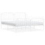 Estructura cama metal con cabecero y pie cama blanco 183x213 cm de , Camas y somieres - Ref: Foro24-373959, Precio: 121,77 €,...