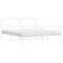 Estructura cama metal con cabecero y pie cama blanco 183x213 cm de , Camas y somieres - Ref: Foro24-373959, Precio: 121,77 €,...