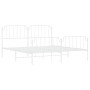 Estructura cama metal con cabecero y pie cama blanco 183x213 cm de , Camas y somieres - Ref: Foro24-373959, Precio: 121,77 €,...