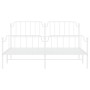 Estructura cama metal con cabecero y pie cama blanco 183x213 cm de , Camas y somieres - Ref: Foro24-373959, Precio: 121,77 €,...