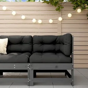 Sofá de esquina de jardín madera maciza de pino gris de , Sofás modulares de exterior - Ref: Foro24-825473, Precio: 79,07 €, ...