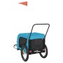 Remolque de bicicleta mascotas hierro tela Oxford azul negro de , Cochecitos para mascotas - Ref: Foro24-94030, Precio: 111,7...