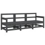 Juego de muebles de jardín 3 pzas madera maciza de pino gris de , Sofás modulares de exterior - Ref: Foro24-825529, Precio: 2...
