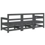 Juego de muebles de jardín 3 pzas madera maciza de pino gris de , Sofás modulares de exterior - Ref: Foro24-825529, Precio: 2...
