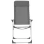 Sillas de camping plegables 4 unidades aluminio gris de vidaXL, Mobiliario de camping - Ref: Foro24-44307, Precio: 221,89 €, ...