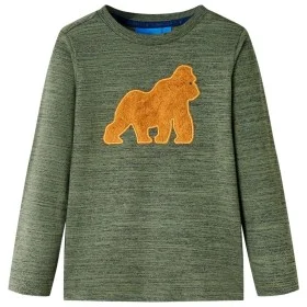 Camiseta infantil de manga larga caqui melange 92 de , Camisetas para niños - Ref: Foro24-13189, Precio: 8,64 €, Descuento: %