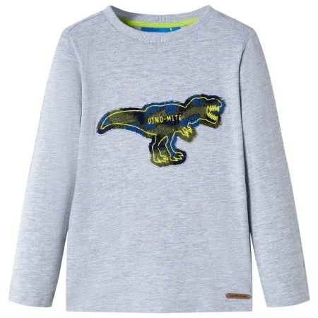 Camiseta infantil de manga larga gris melange 92 de , Camisetas para niños - Ref: Foro24-13259, Precio: 8,59 €, Descuento: %