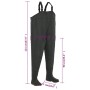Vadeador con botas verde talla 42 de vidaXL, Vadeadores para caza y para pesca - Ref: Foro24-133657, Precio: 44,82 €, Descuen...