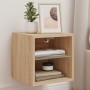 Mueble de TV de pared con luces LED roble Sonoma 30x28,5x30 cm de , Muebles TV - Ref: Foro24-836977, Precio: 26,44 €, Descuen...
